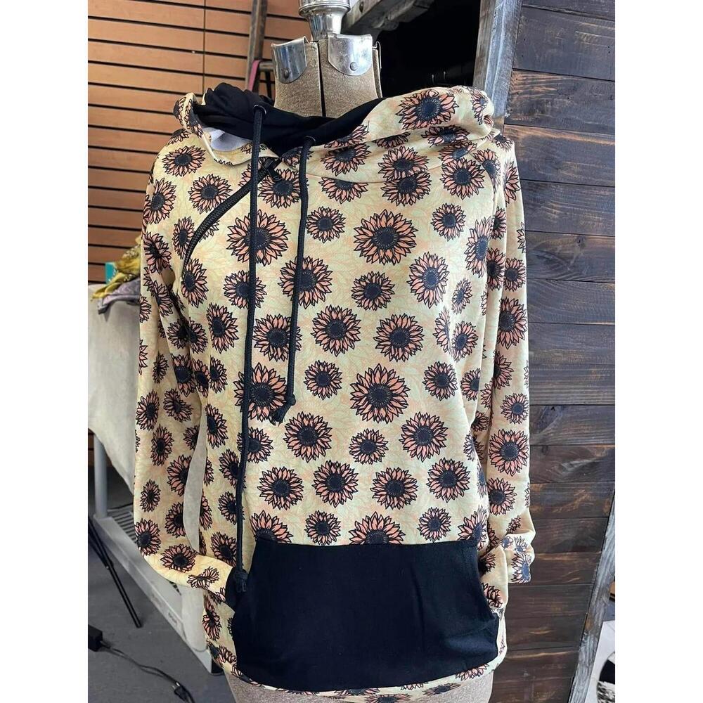 NEW CHEEKYS women's double hood hoodie in sunflower